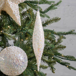 White Iridescent Christmas Ornament Boxed Kit - Irony Home