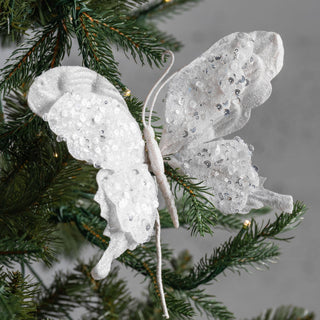 White Iridescent Christmas Ornament Boxed Kit - Irony Home