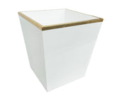 White Lacquer Waste Bin - ironyhome