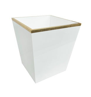 White Lacquer Waste Bin - ironyhome