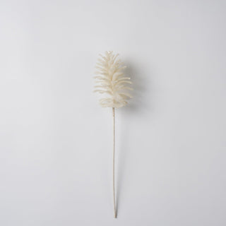 White Pinecone Pick with Glitter - ironyhome