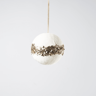 White spherical with champagne inlaid - Irony Home