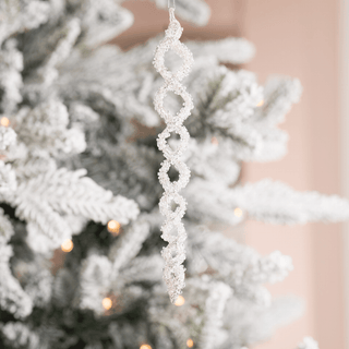 White Twisted Hanging Ornament - Irony Home