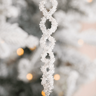 White Twisted Hanging Ornament - Irony Home