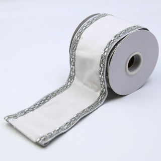 White Velvet Ribbon with Silver Jewel Trim - ironyhome
