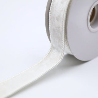 White Velvet Ribbon with White Dupion Back - ironyhome