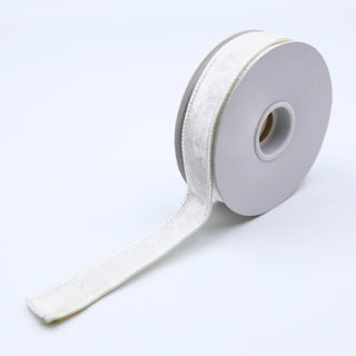 White Velvet Ribbon with White Dupion Back - ironyhome