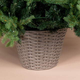 Woven Wicker Bucket Tree Stand - ironyhome