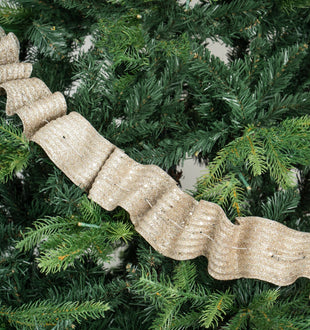 2 in 1 Large Glitter Ribbon Garland Champagne - Set of 4 - ironyhome