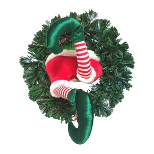 35" Festive Elf LED Wreath