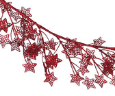 6FT Star Garland with Red Glitter - Set of 4 - ironyhome