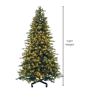 7.5FT Pre-Lit Fraser Fir Tree with LED lights & Wheels