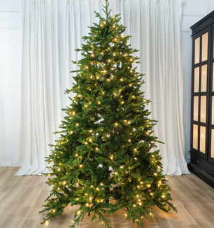 7FT Pre-Lit Fraser Fir Tree with LED lights & Wheels - ironyhome