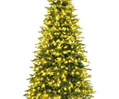8.5FT Pre-Lit Fraser Full Fir Tree with LED lights & Wheels - ironyhome
