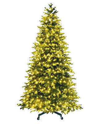 8.5FT Pre-Lit Fraser Full Fir Tree with LED lights & Wheels - ironyhome
