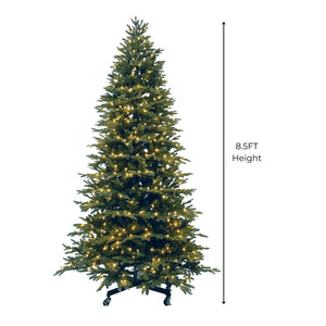 8.5FT Pre-Lit Fraser Medium Fir Tree with LED lights & Wheels - ironyhome