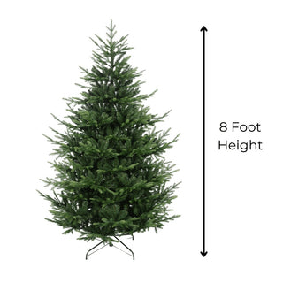 8FT Pre-Lit Green Mixed Christmas Tree with Wheels - ironyhome