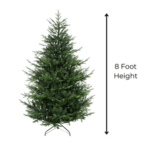 8FT Pre-Lit Green Mixed Christmas Tree with Wheels - ironyhome
