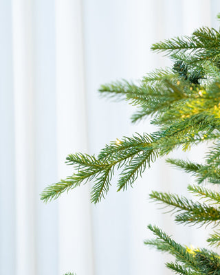 8FT Pre-Lit Green Mixed Christmas Tree with Wheels - ironyhome