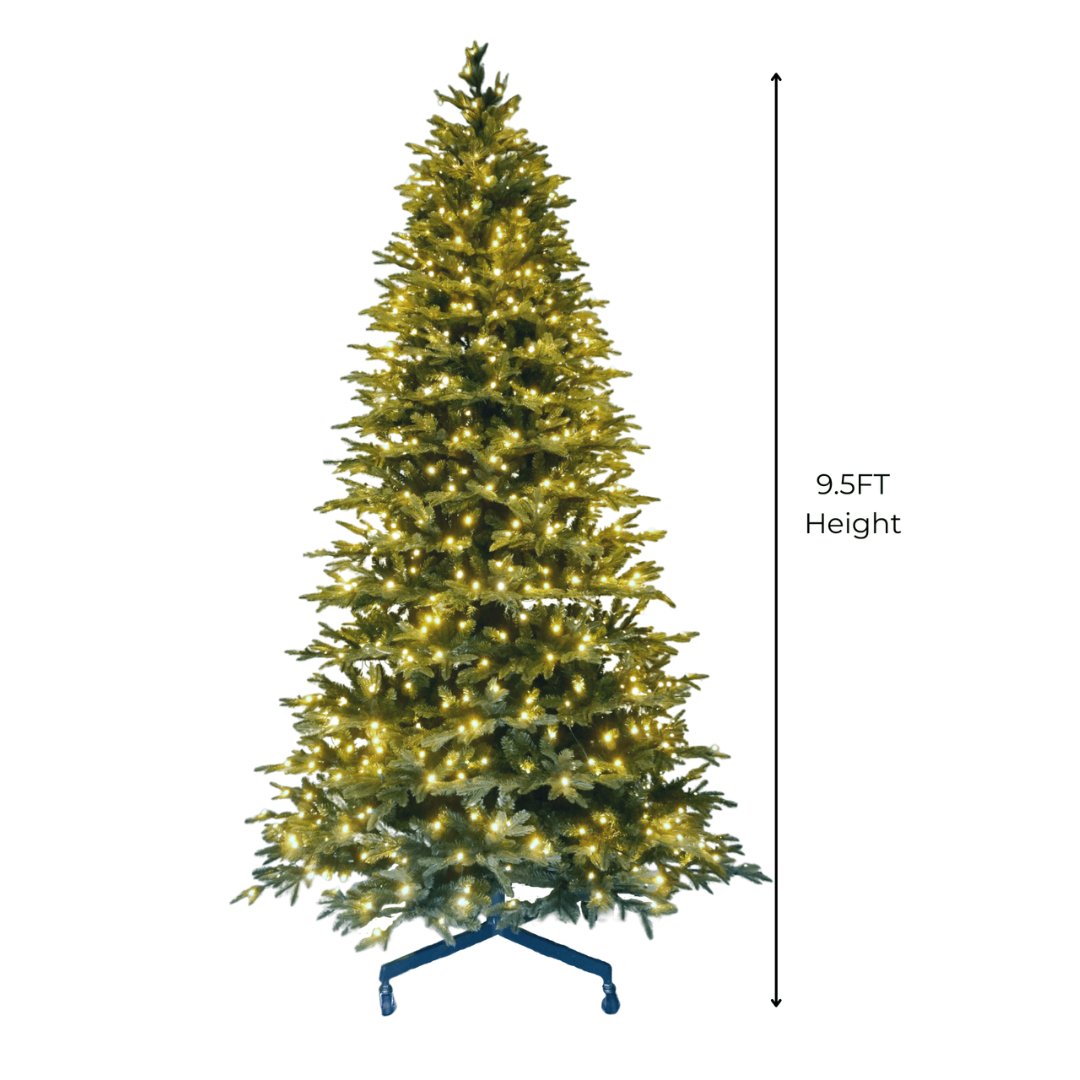 9.5FT Pre-Lit Fraser Fir Medium Christmas Tree