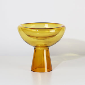 Amber Hand-Blown Glass Deep Bowl