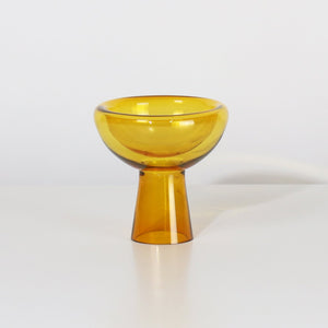 Amber Hand-Blown Glass Deep Bowl