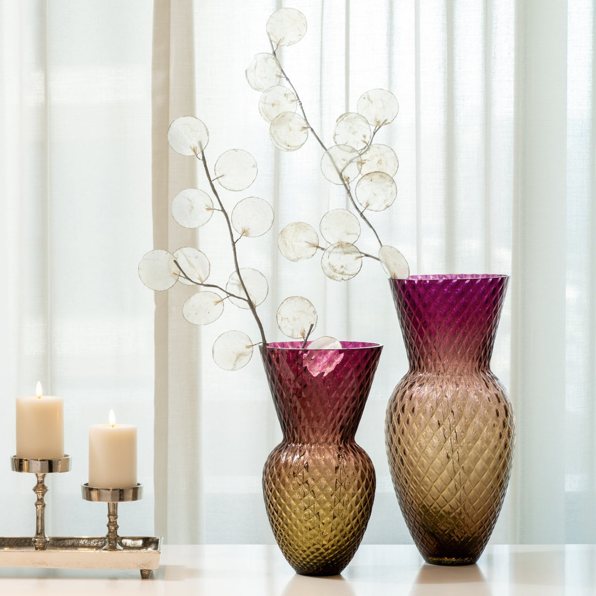 Amethyst-Amber Drama Vase