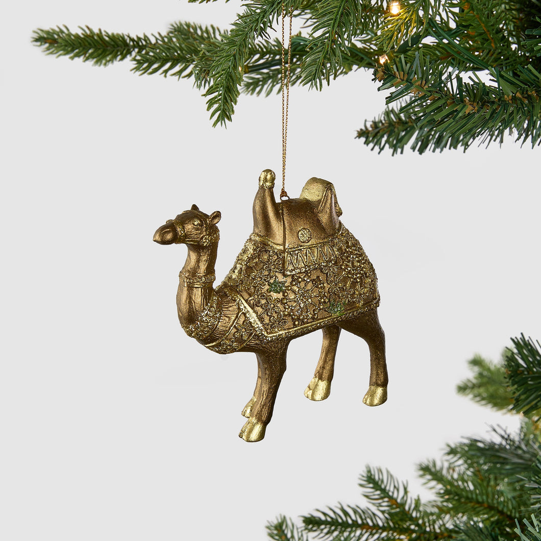 Antique Gold Desert Camel Ornament - Set of 4 - ironyhome