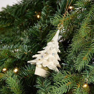 Antique Ivory Cone Tree Ornament - Set of 4 - ironyhome