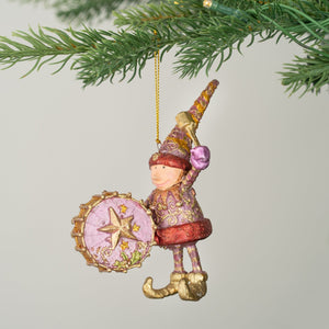 Antique Peewee Drummer Elf Ornament