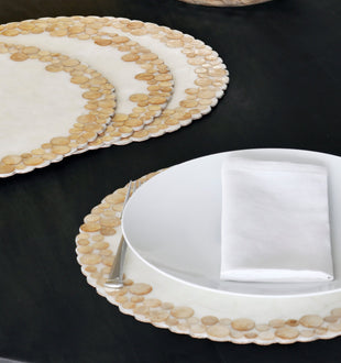 Appliqued Capiz Shell Placemat - Set of 4 - ironyhome