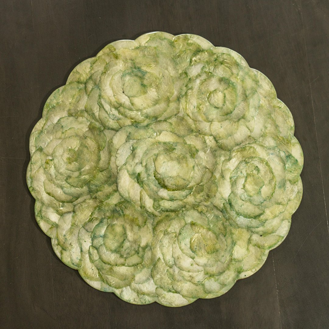 Aqua Blooming Cabbage Placemat - Set of 4