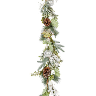 Ball Ornament and Sedum Festive Garland - ironyhome