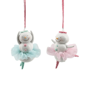 Ballerina Snowman Tree Ornament