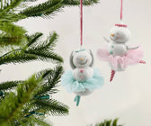 Ballerina Snowman Tree Ornament - Set of 4 - ironyhome