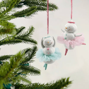 Ballerina Snowman Tree Ornament