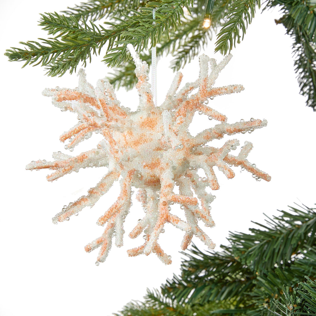 Beaded Coral Ornament in Pastel Hues - Set of 4 - ironyhome
