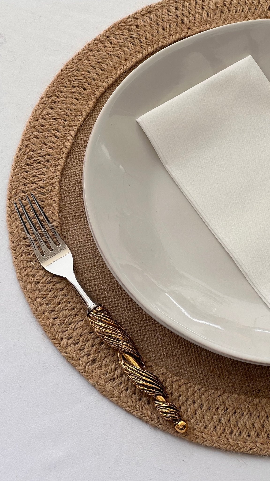 Beige Bohemia Jute Placemat - Set of 4