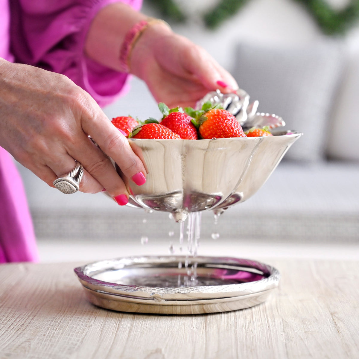 Berry Bowl With Antique Rose Detailing