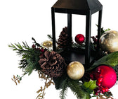 Black Lantern Pinecone and Holly Leaf Table Top - ironyhome