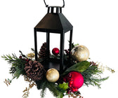 Black Lantern Pinecone and Holly Leaf Table Top - ironyhome