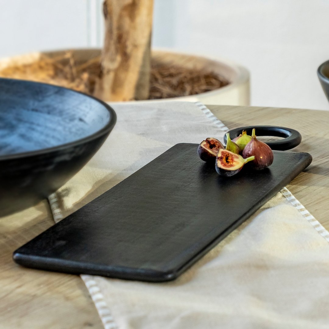 Black Mango Wood Rectangular Cheese Board