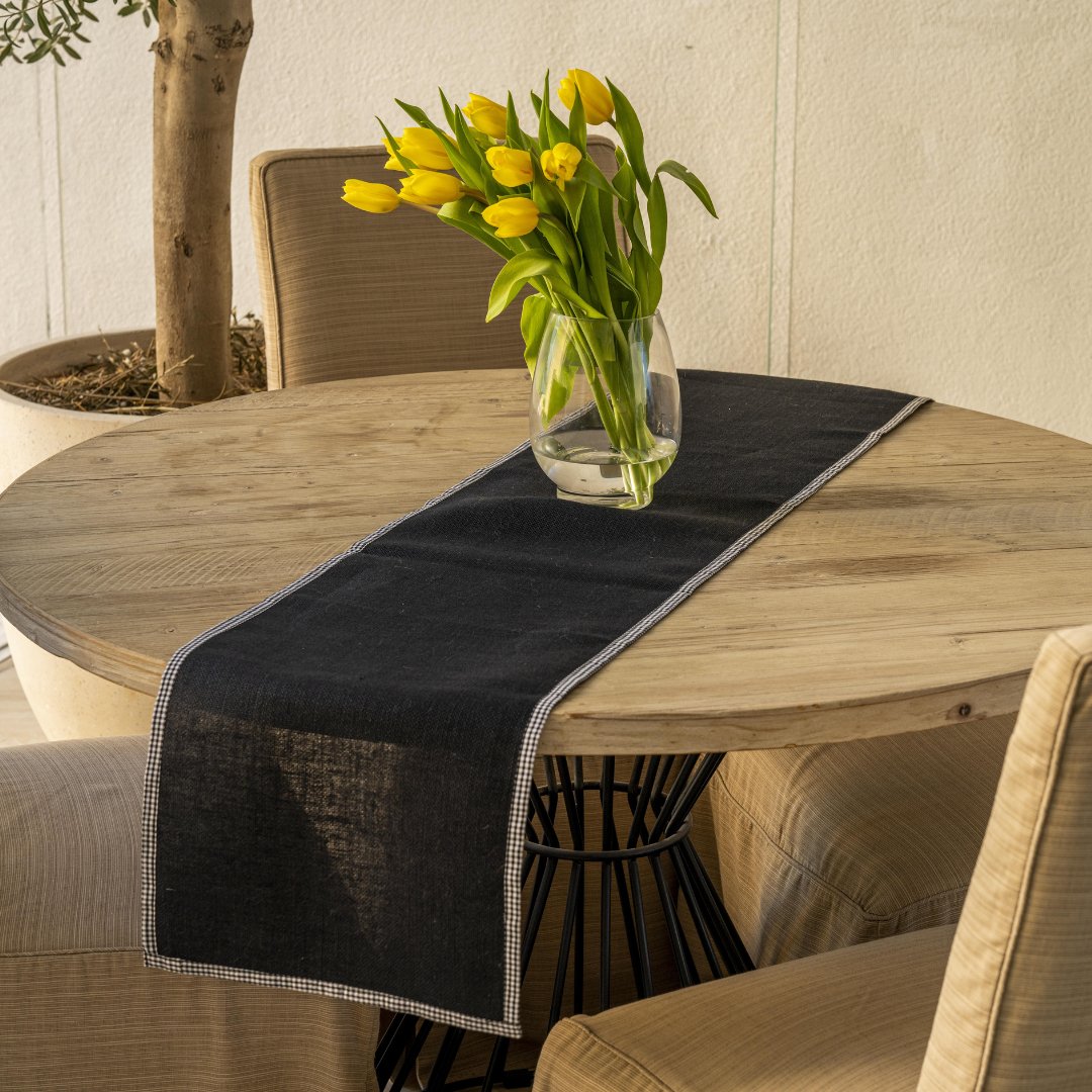 Black Taffeta Table Runner