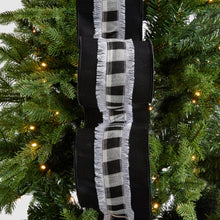 Black & White Checkered Christmas Ribbon - ironyhome