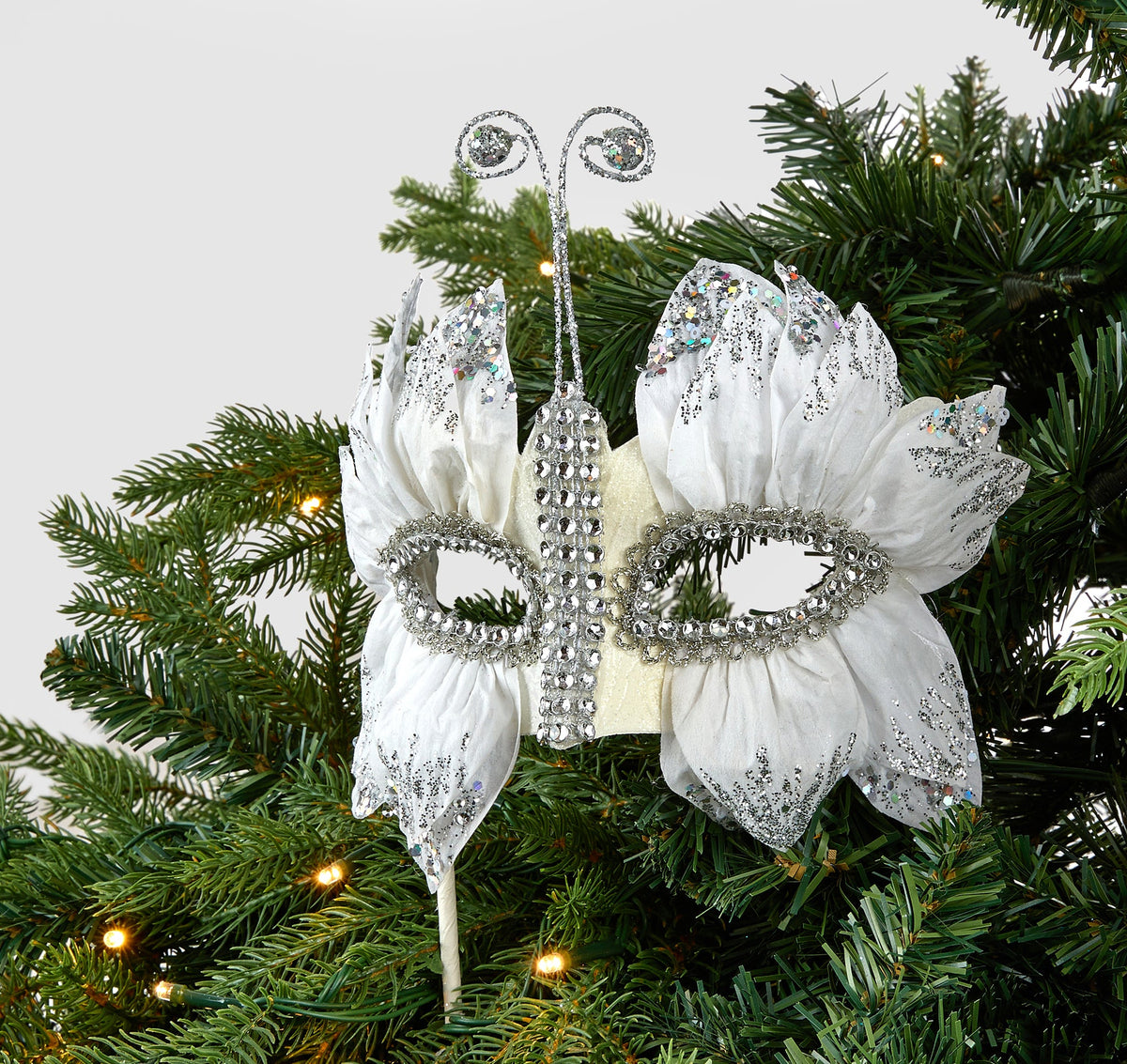 Blooming Ice Queen Feather Mask Ornament