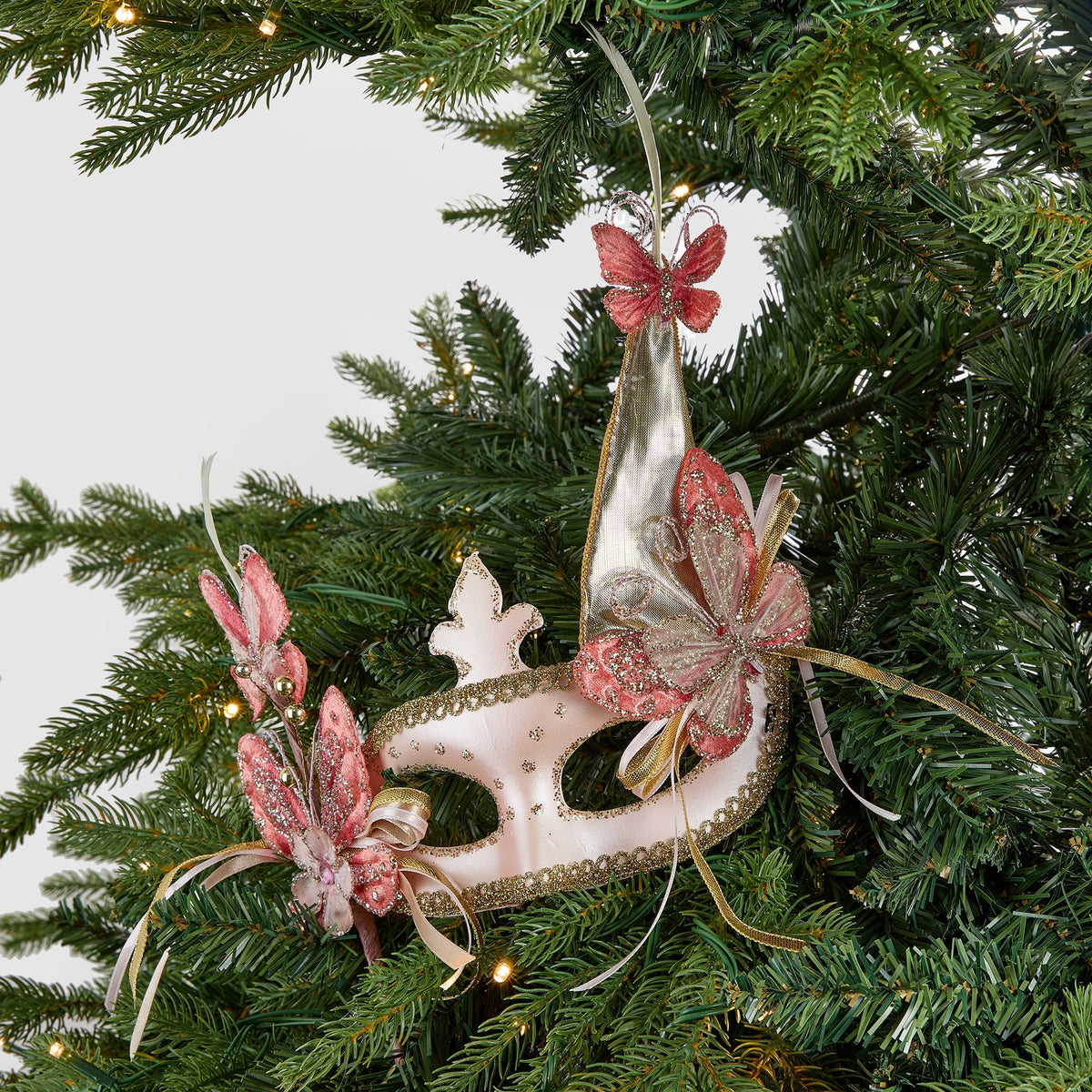 Blooming Ice Queen Feather Mask Ornament