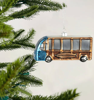Blue & Gold Bus Ornament - Set of 6 - ironyhome