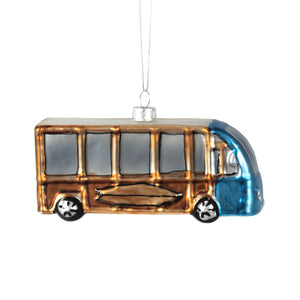 Blue & Gold Bus Ornament