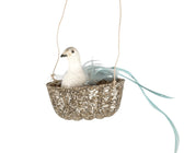 Blue Tail Bird in Nest Ornament - Set of 6 - ironyhome