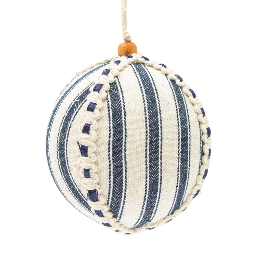 Blue & White Stripe Ornament